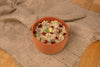 Zuppa di 3 Cereali Integrali ai funghi e patate con speck croccante e noci 