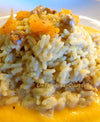 foto ricetta Riso Bianco per risotto alle noci e zafferano su vellutata di zucca 