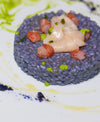 foto ricetta Risotto con cavolo viola, petali di capesante e gamberi rossi 