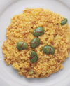 foto ricetta Riso con zafferano in pistilli e fave 