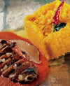 foto ricetta Riso allo zafferano Navelli con "cotorno y pimento" 