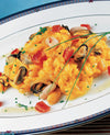 foto ricetta Riso allo zafferano, cozze, fagioli cannellini e cipollina 