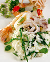 foto ricetta Riso agli asparagi di mare, calamari e scampi 