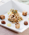 foto ricetta Riso con castagne, corteccia di sughero e uva 