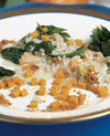 foto ricetta Riso con zucca dolce, spinaci selvatici e amaretto 