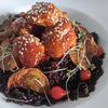 HONEY CHILLI CAULIFLOWER WINGS, BLACK RICE, SPICED SQUASH & SPICY LILY PEPPERS 