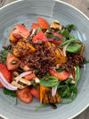 GRILLED  BUTTERNUT SQUASH AND RED FRUIT SALAD WITH HALOUMI 