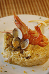 RISOTTO CON GAMBAS Y ALMEJAS  AL PERFUME DE NARANJA Y MENTA 