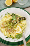 Zitronen-Risotto mit glasiertem Sesam-Pak Choi 