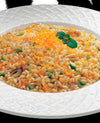 Arroz con verduras de primavera, anchoas y naranjas 
